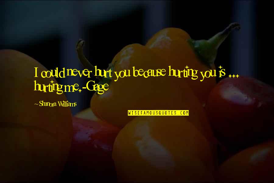 You Not Hurting Me Quotes By Shanora Williams: I could never hurt you because hurting you