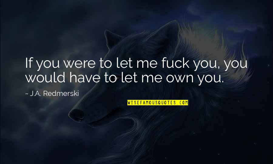 You Own Me Quotes By J.A. Redmerski: If you were to let me fuck you,