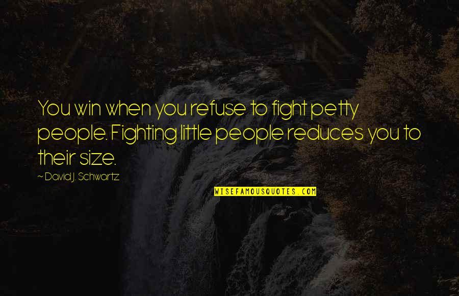 You Petty Quotes By David J. Schwartz: You win when you refuse to fight petty