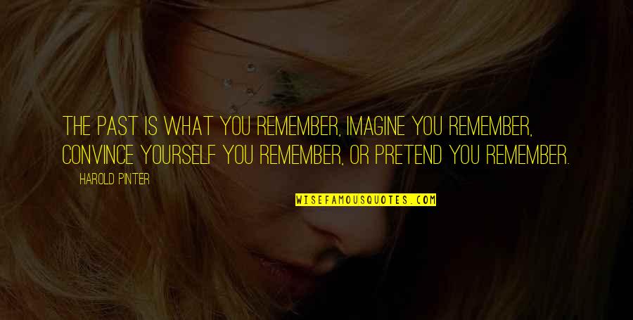 You Pretend Quotes By Harold Pinter: The past is what you remember, imagine you