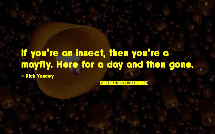 You Re Gone Quotes By Rick Yancey: If you're an insect, then you're a mayfly.