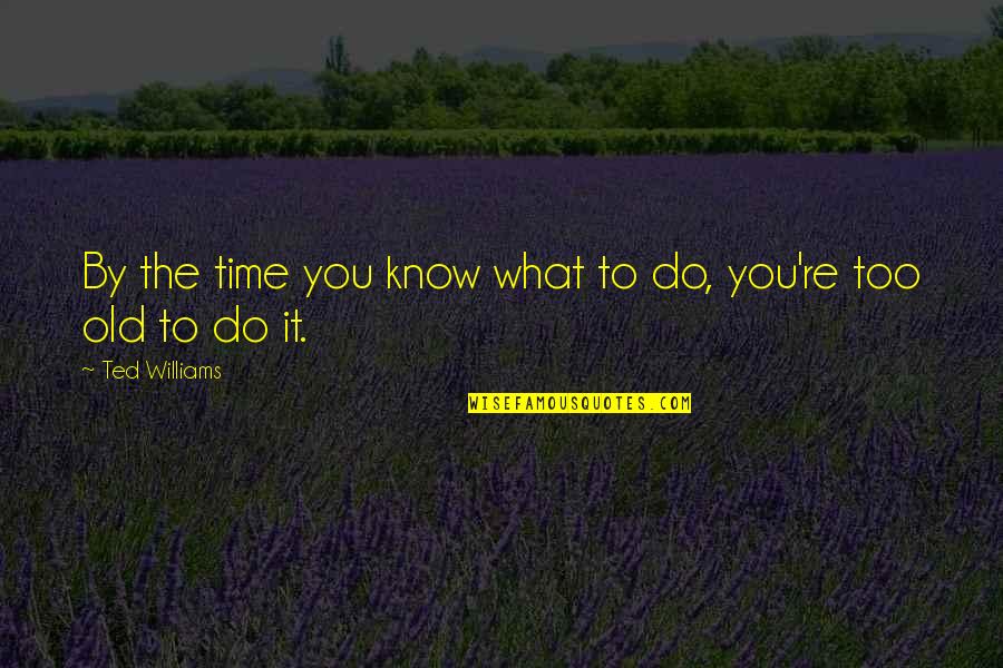 You Re Too Old Quotes By Ted Williams: By the time you know what to do,