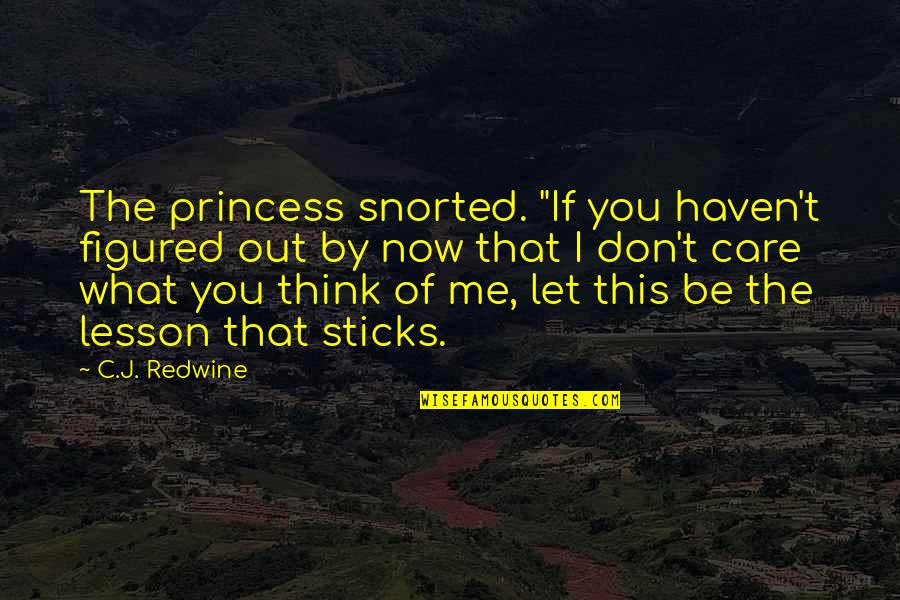 You Really Think I Care Quotes By C.J. Redwine: The princess snorted. "If you haven't figured out