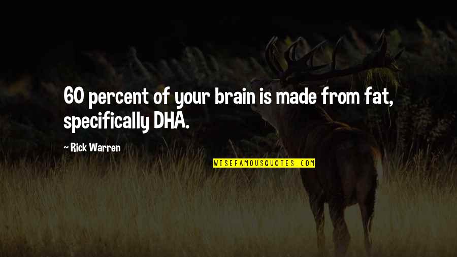 You Remember You Belong Quotes By Rick Warren: 60 percent of your brain is made from