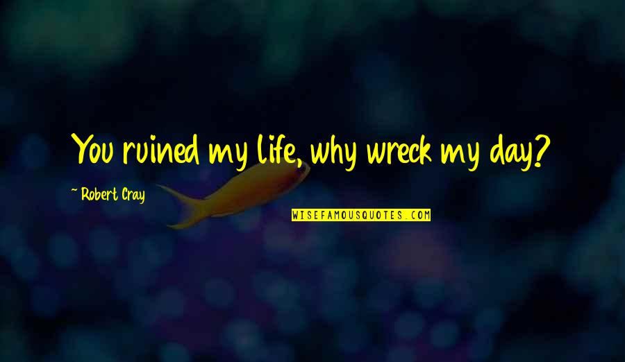 You Ruined Your Life Quotes By Robert Cray: You ruined my life, why wreck my day?