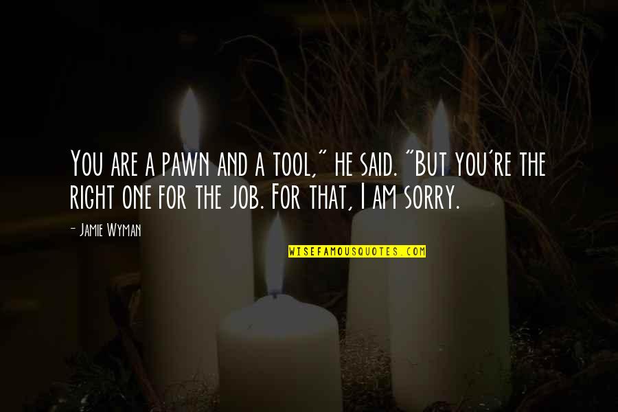 You Said Sorry Quotes By Jamie Wyman: You are a pawn and a tool," he