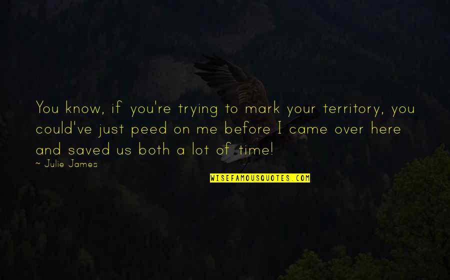 You Saved Me Quotes By Julie James: You know, if you're trying to mark your