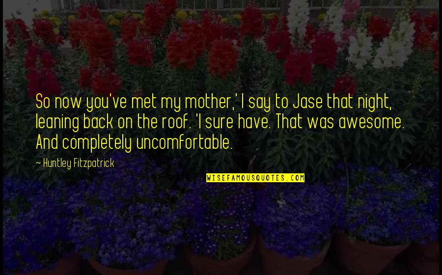 You Say Quotes By Huntley Fitzpatrick: So now you've met my mother,' I say