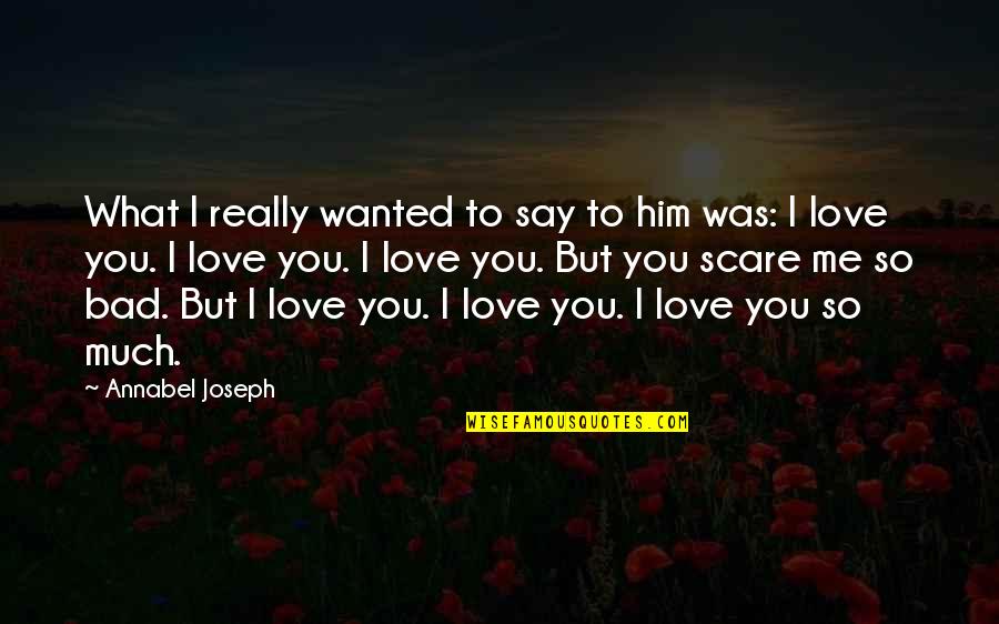 You Say You Love Me But Quotes By Annabel Joseph: What I really wanted to say to him