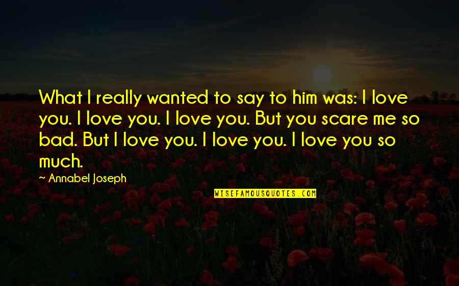 You Scare Me Love Quotes By Annabel Joseph: What I really wanted to say to him