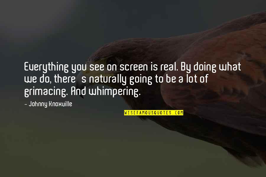 You See Everything Quotes By Johnny Knoxville: Everything you see on screen is real. By