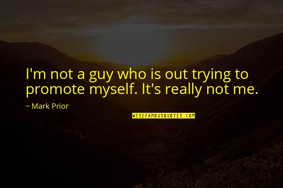 You Should Be Proud Of Me Quotes By Mark Prior: I'm not a guy who is out trying