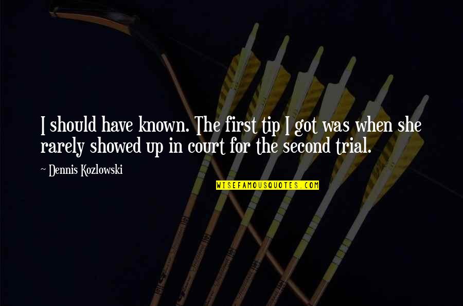 You Should Have Known Quotes By Dennis Kozlowski: I should have known. The first tip I