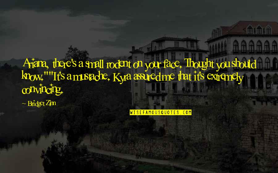 You Should Know Me Quotes By Bridget Zinn: Ariana, there's a small rodent on your face.