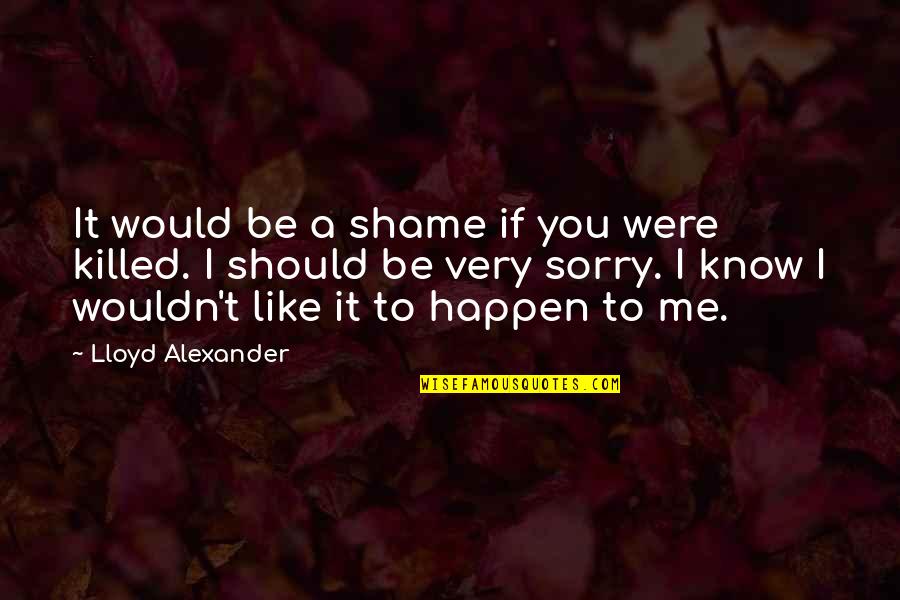 You Should Know Me Quotes By Lloyd Alexander: It would be a shame if you were