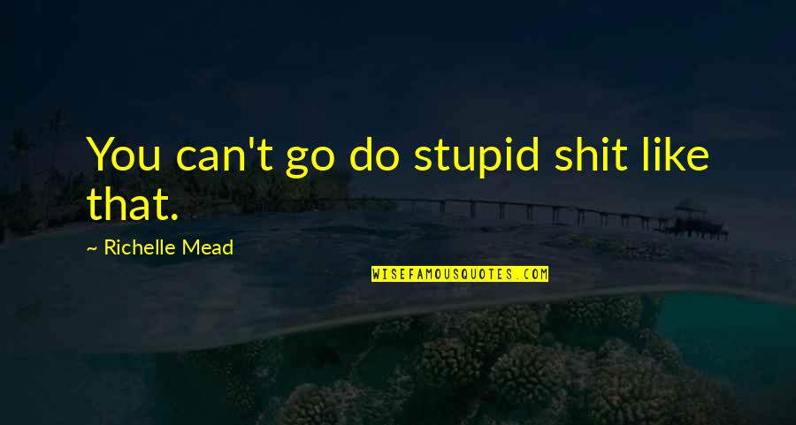 You Snooze You Lose Quotes By Richelle Mead: You can't go do stupid shit like that.