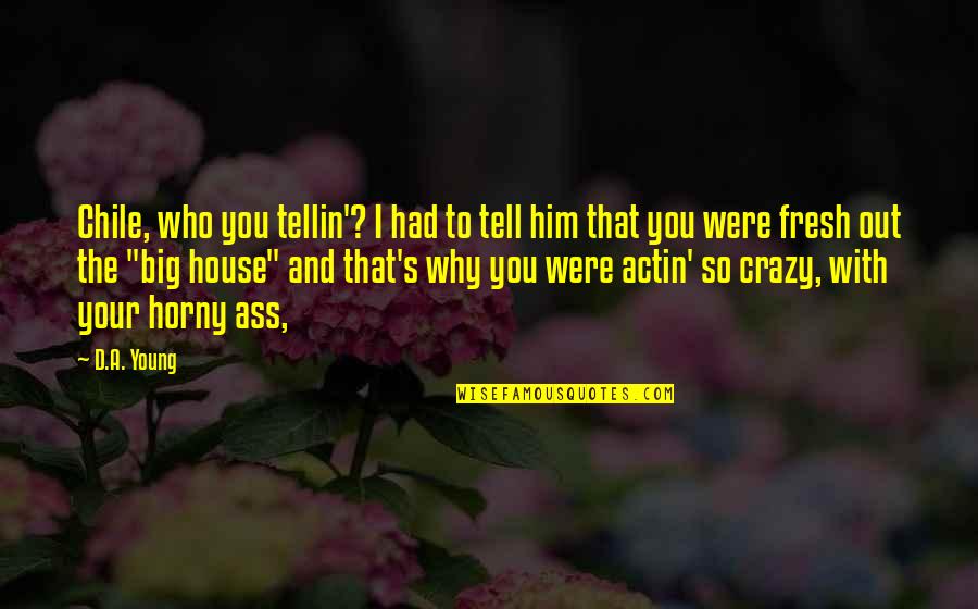 You So Crazy Quotes By D.A. Young: Chile, who you tellin'? I had to tell