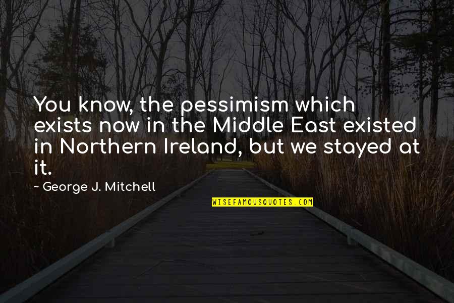 You Stayed Quotes By George J. Mitchell: You know, the pessimism which exists now in