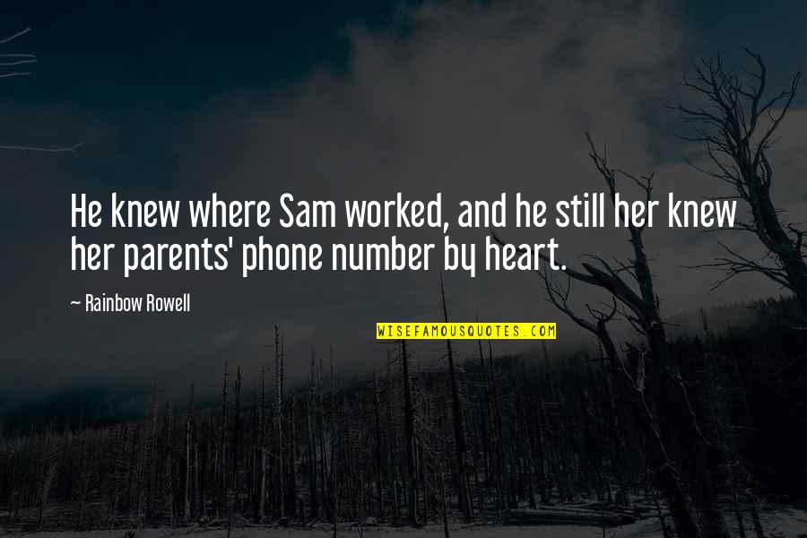 You Still In My Heart Quotes By Rainbow Rowell: He knew where Sam worked, and he still You Still In My Heart Quotes By Rainbow Rowell: He knew where Sam worked, and he still
