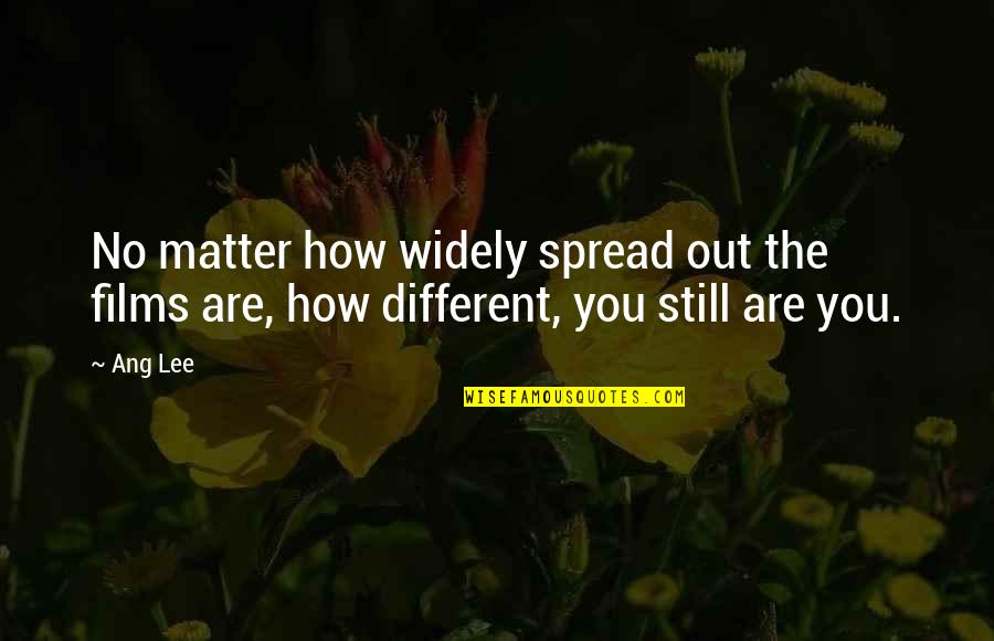 You Still Matter Quotes By Ang Lee: No matter how widely spread out the films