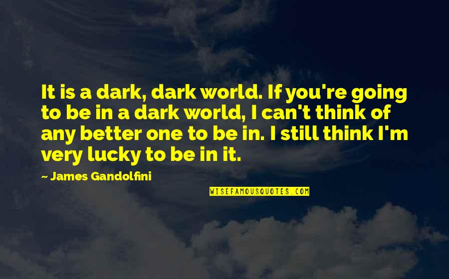 You Still Quotes By James Gandolfini: It is a dark, dark world. If you're You Still Quotes By James Gandolfini: It is a dark, dark world. If you're