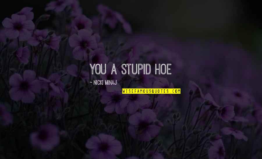 You Stupid Hoe Quotes By Nicki Minaj: You a stupid hoe