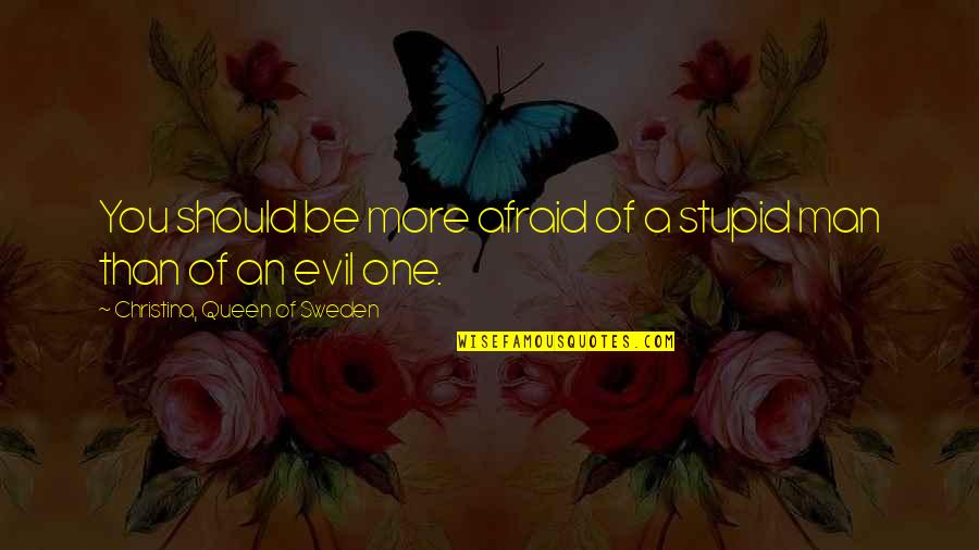 You Stupid Man Quotes By Christina, Queen Of Sweden: You should be more afraid of a stupid You Stupid Man Quotes By Christina, Queen Of Sweden: You should be more afraid of a stupid