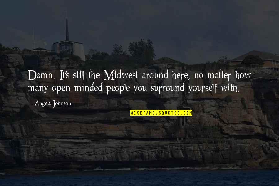 You Surround Yourself Quotes By Angela Johnson: Damn. It's still the Midwest around here, no