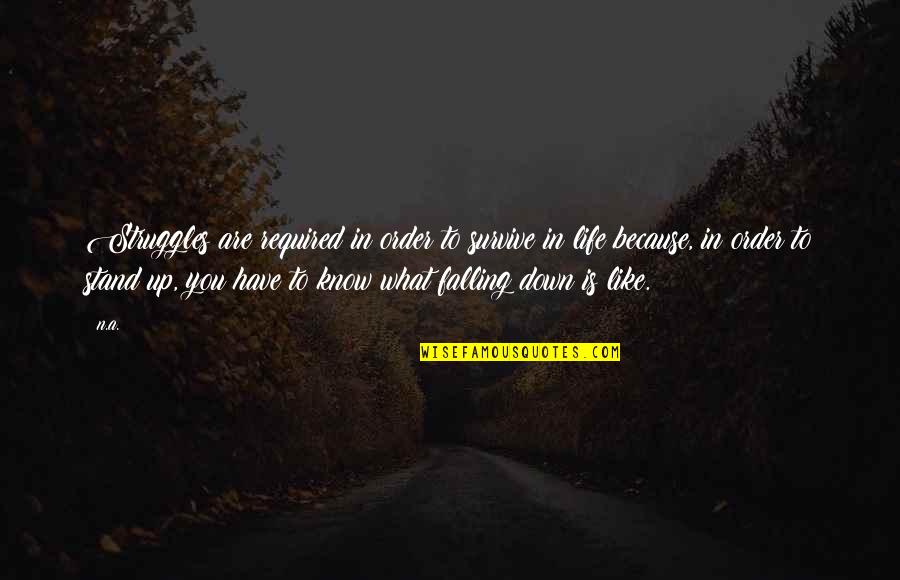 You Survive Quotes By N.a.: Struggles are required in order to survive in You Survive Quotes By N.a.: Struggles are required in order to survive in