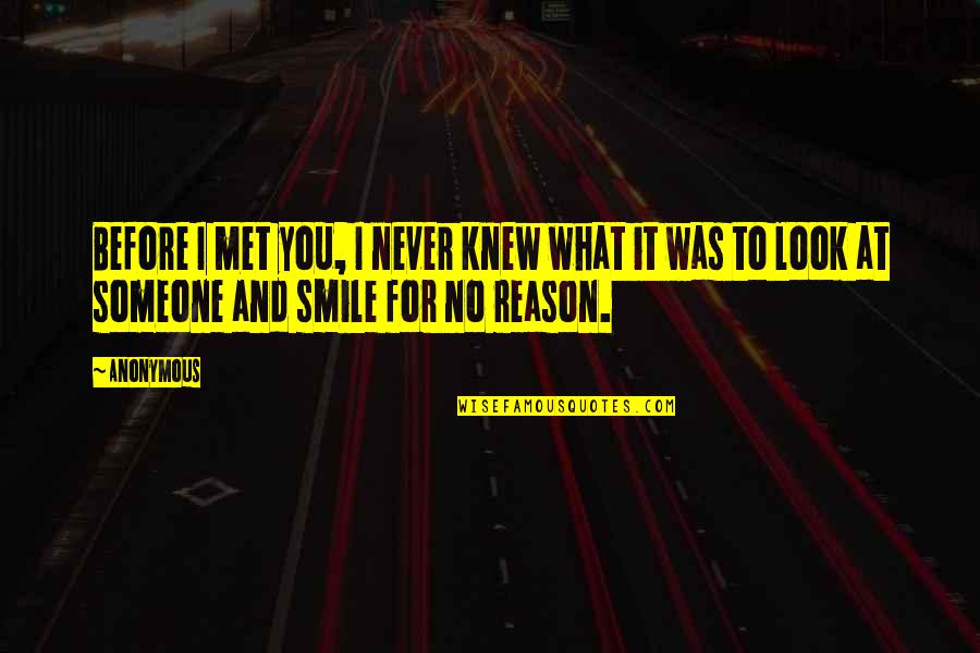 You The Reason For My Smile Quotes By Anonymous: Before I met you, I never knew what