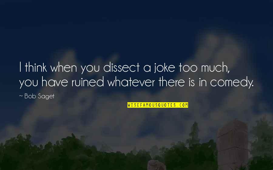 You Think I'm A Joke Quotes By Bob Saget: I think when you dissect a joke too