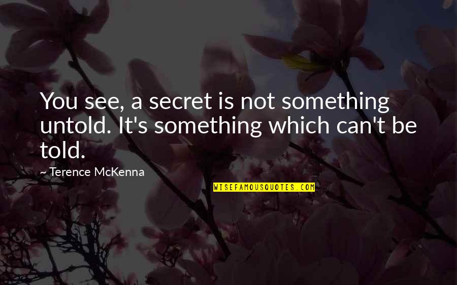 You Told My Secret Quotes By Terence McKenna: You see, a secret is not something untold.