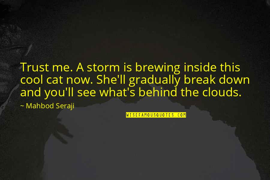 You Trust Me Quotes By Mahbod Seraji: Trust me. A storm is brewing inside this You Trust Me Quotes By Mahbod Seraji: Trust me. A storm is brewing inside this