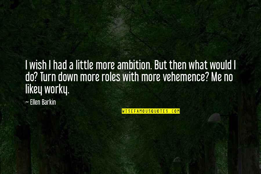 You Turn Me Down Quotes By Ellen Barkin: I wish I had a little more ambition. You Turn Me Down Quotes By Ellen Barkin: I wish I had a little more ambition.