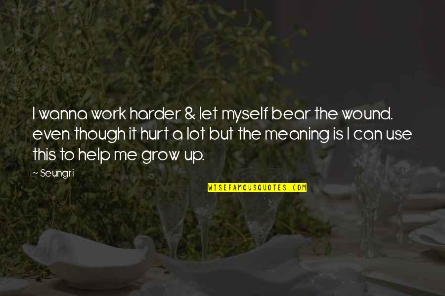 You Wanna Hurt Me Quotes By Seungri: I wanna work harder & let myself bear You Wanna Hurt Me Quotes By Seungri: I wanna work harder & let myself bear