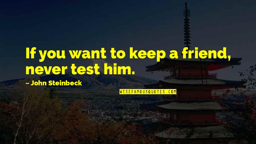You Want Him Quotes By John Steinbeck: If you want to keep a friend, never