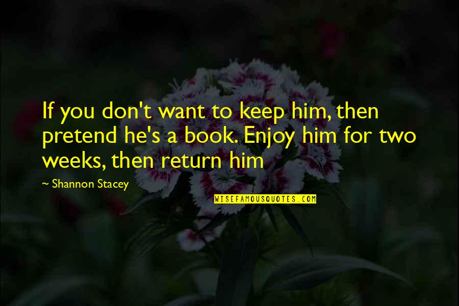 You Want Him Quotes By Shannon Stacey: If you don't want to keep him, then