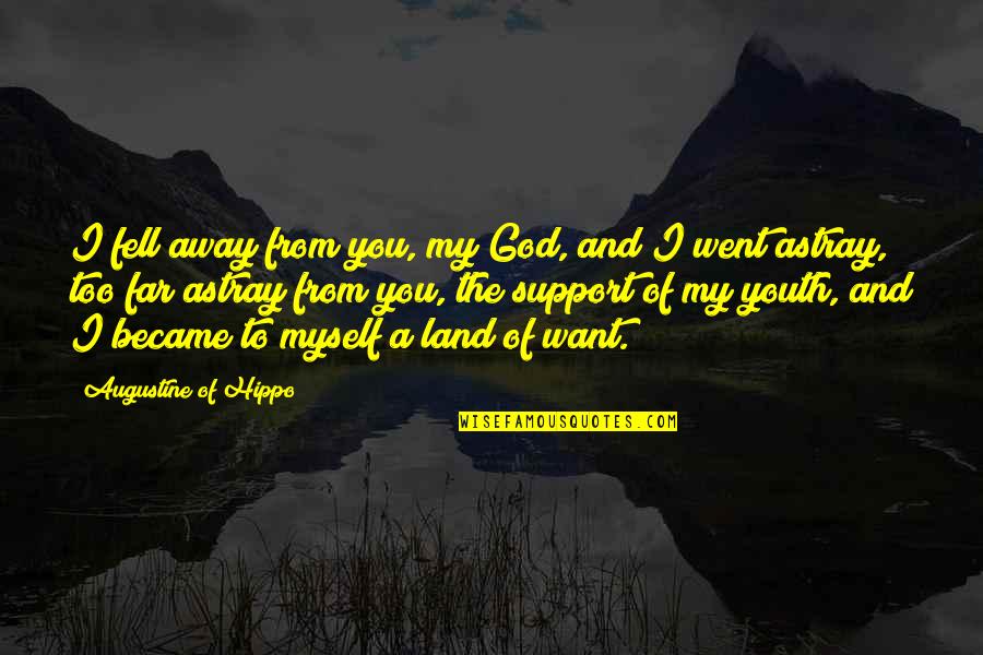 You Went Away Quotes By Augustine Of Hippo: I fell away from you, my God, and