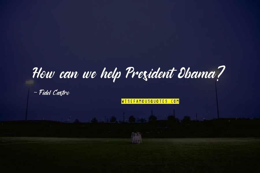 You Were Supposed To Be My Forever Quotes By Fidel Castro: How can we help President Obama?