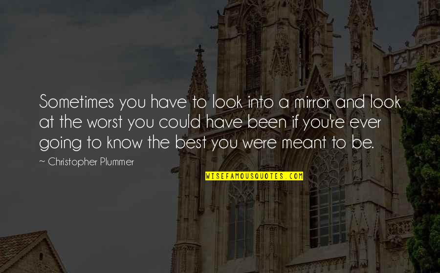 You Were The Best Quotes By Christopher Plummer: Sometimes you have to look into a mirror