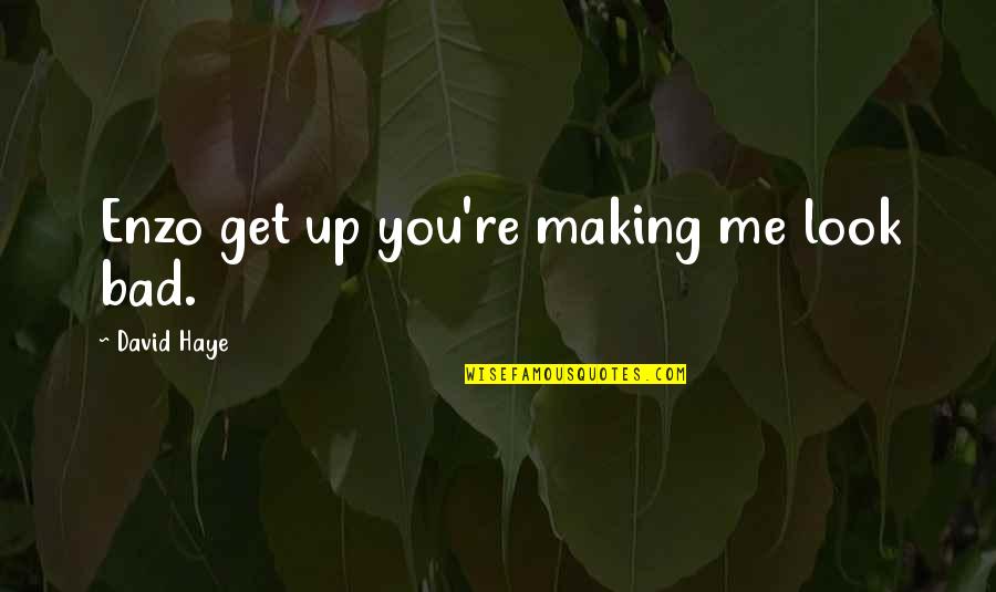 You Were There For Me Quotes By David Haye: Enzo get up you're making me look bad.