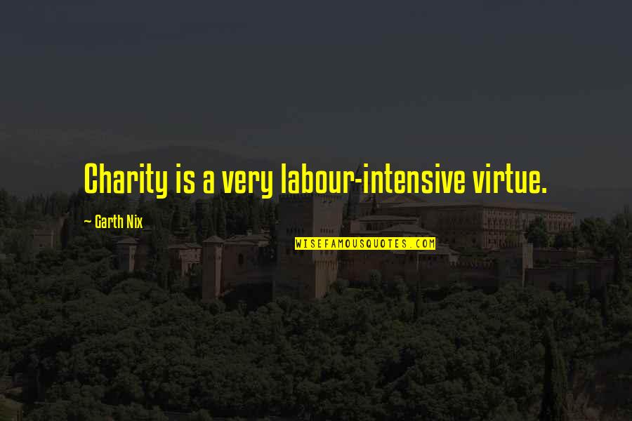 You Weren't Even Mine Quotes By Garth Nix: Charity is a very labour-intensive virtue.