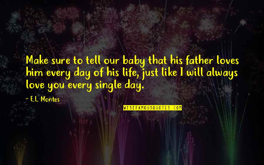 You Will Always Be My Baby Quotes By E.L. Montes: Make sure to tell our baby that his You Will Always Be My Baby Quotes By E.L. Montes: Make sure to tell our baby that his