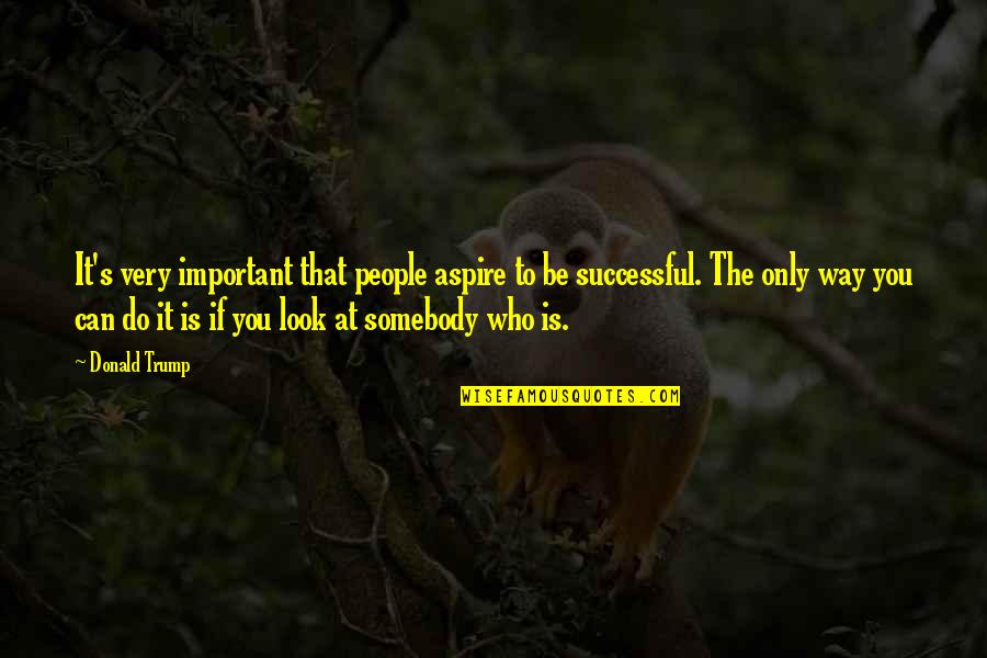 You Will Be Missed Dearly Quotes By Donald Trump: It's very important that people aspire to be You Will Be Missed Dearly Quotes By Donald Trump: It's very important that people aspire to be