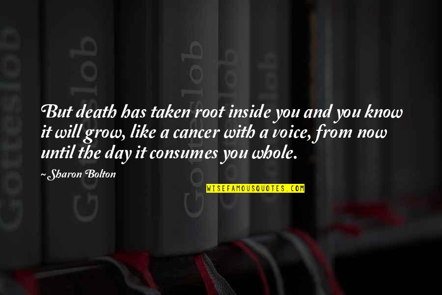 You Will Know Quotes By Sharon Bolton: But death has taken root inside you and