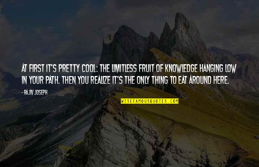 You Will Never Find A Girl Like Me Quotes By Rajiv Joseph: At first it's pretty cool: the limitless fruit