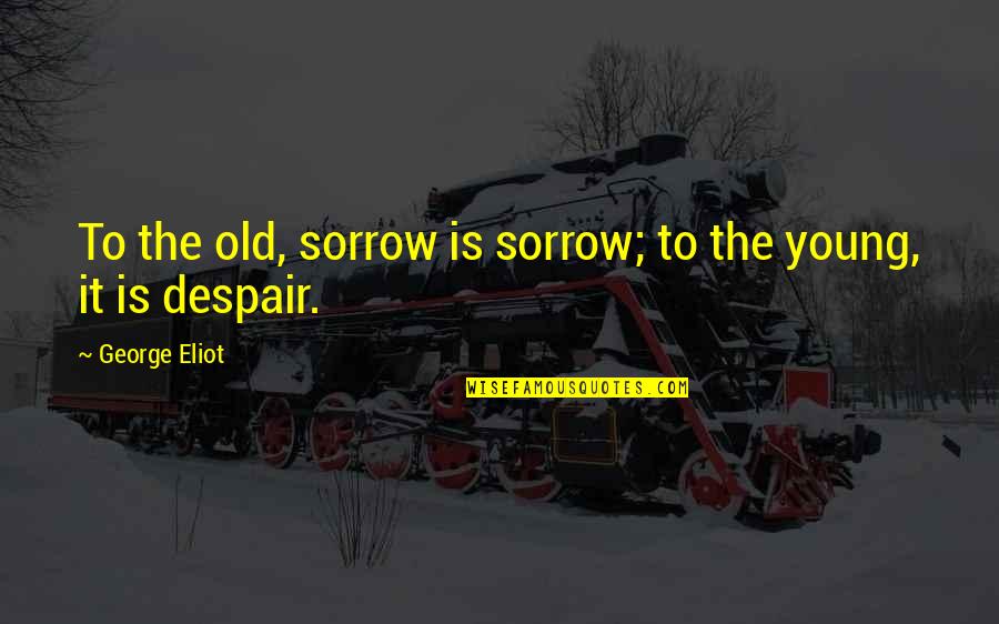 You Will Never Realise Quotes By George Eliot: To the old, sorrow is sorrow; to the