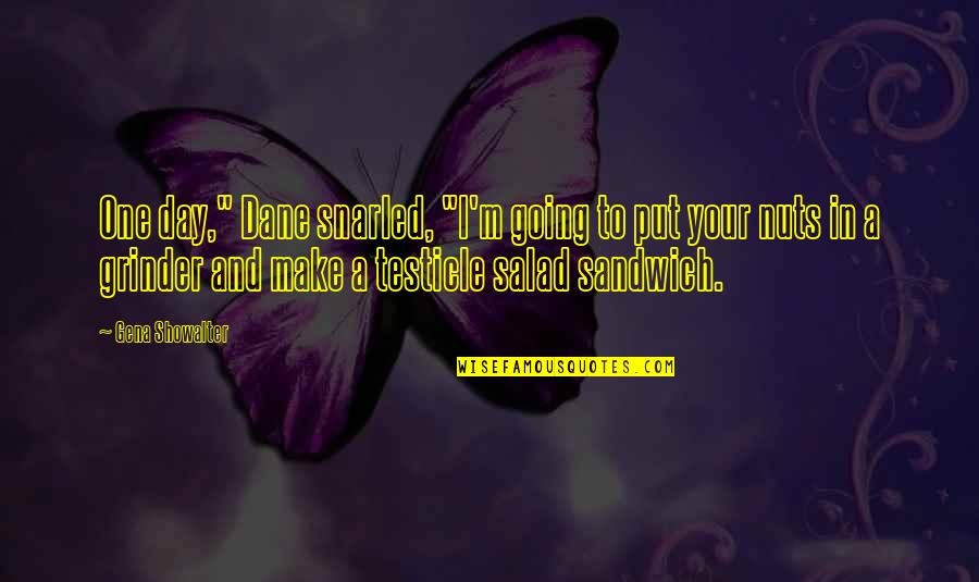 You Will Never Regret Being Kind Quotes By Gena Showalter: One day," Dane snarled, "I'm going to put