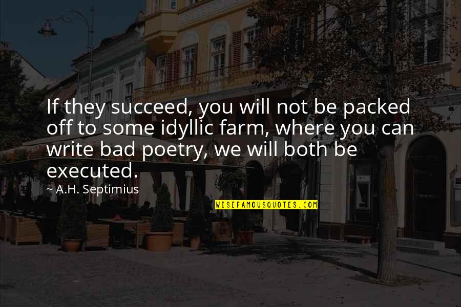 You Will Succeed In Life Quotes By A.H. Septimius: If they succeed, you will not be packed
