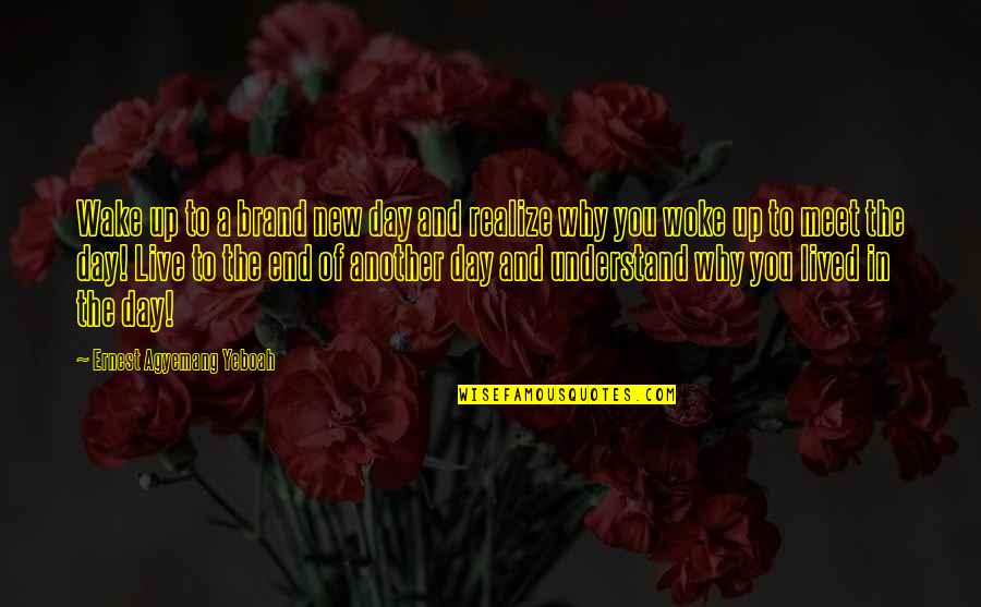 You Woke Up Quotes By Ernest Agyemang Yeboah: Wake up to a brand new day and